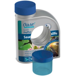 Oase AquaActiv OxyPlus Sauerstoff Soforthilfe, 500ml Flasche mit Dosierhilfe für Teichpflege.