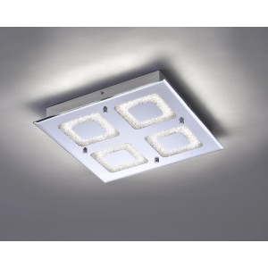 Just Light.LED-Deckenleuchte Lisa Chrom 36 x 36 vm