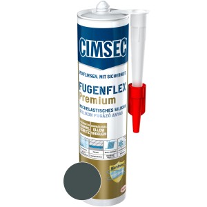 Cimsec Premium Silikon Fugenflex Schiefergrau, 310 ml Kartusche mit Aufsatz.