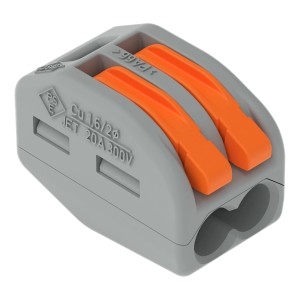 Wago Hebelklemme, 2-polig, für Leiter von 0,08-4 mm², 5er-Set, Verbindungsklemme