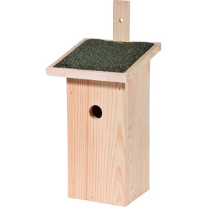 Dobar Nistkasten Klassik aus Holz mit Bitumendach für Höhlenbrüter.