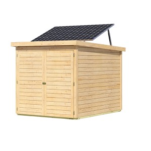 Karibu Fahrradgarage 3 m. Solarkit Naturbelassen 167 x 159 x 212 cm
