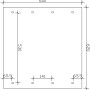 Skizze Satteldach-Carport Wallgau Nussbaum, Maße 620x600 cm, Pfostenpositionen