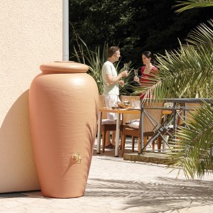 Garantia Regenwassertank Amphore 500 l in Terracotta Optik. Dekorative Regentonne für den Garten.