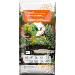 Sack GROW by OBI Graberde, 20l, dunkle Pflanzerde für die Grabgestaltung.