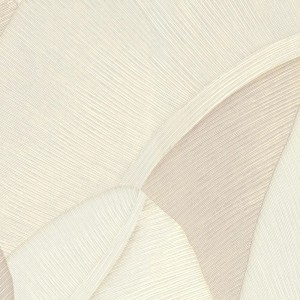 Vlies Tapete mit elegantem Palmenblätter-Muster in Creme-Weiß, strukturierter Oberfläche und dezentem Metallic-3D-Effekt.