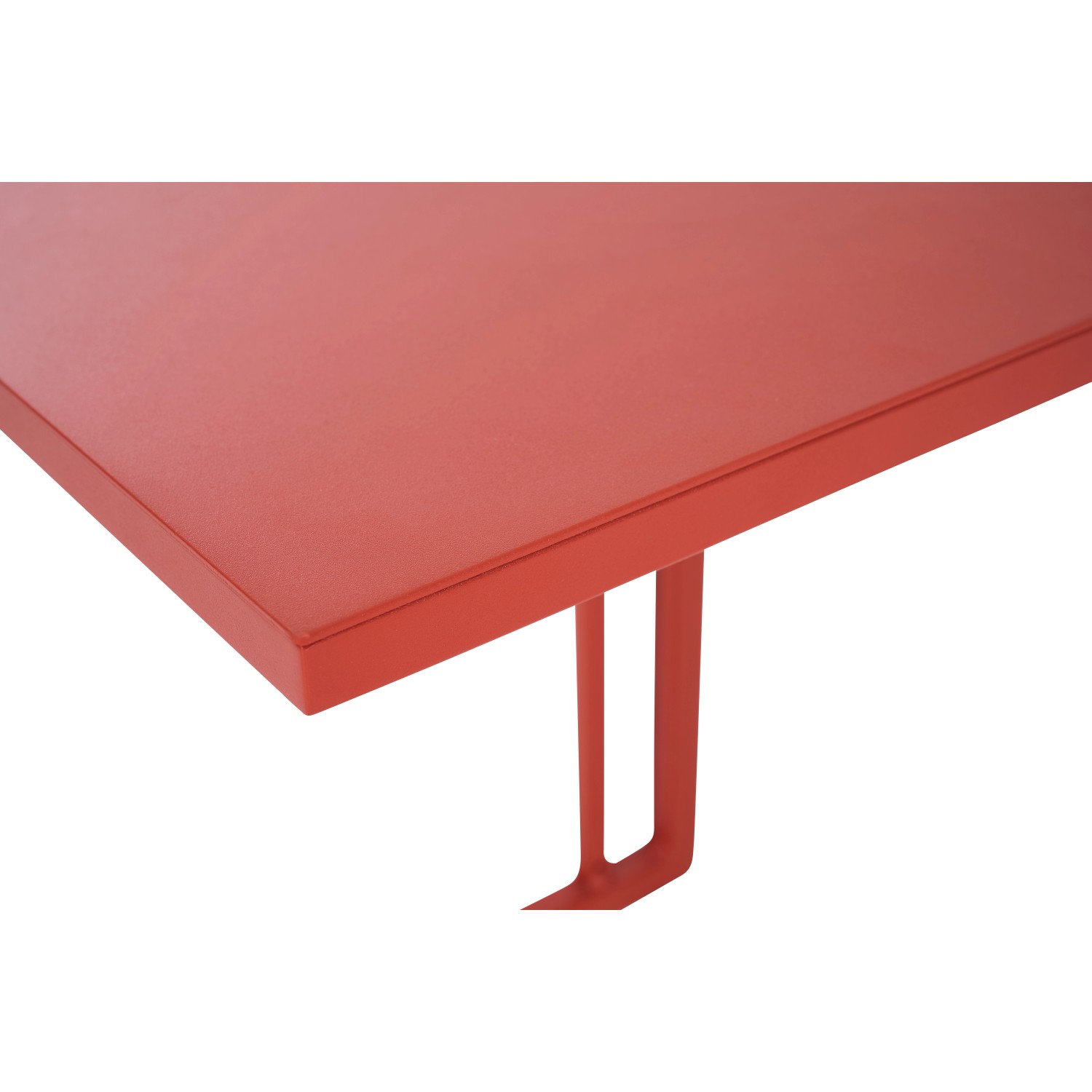 Rechteckiger, roter Siena Garden Gartentisch (33,5x40cm) aus Aluminium, Detailansicht.