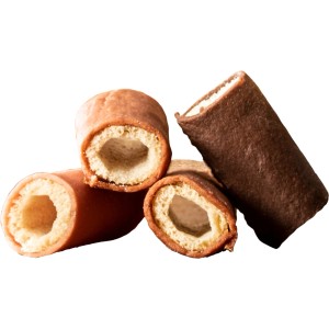 8in1 Crunchy Rolls Flavours, Hundesnack: Knusprige Rollen mit Hähnchen-, Enten- oder Rindfleisch.
