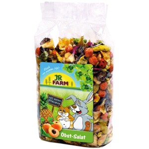 JR Farm Nager-Ergänzungsfutter Obst-Salat, 200g Packung mit Früchten wie Banane und Ananas.