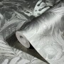 Marburg Vliestapete Botanica Floral Platin: Rolle mit floralem Muster in Platin.