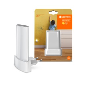 Ledvance LED-Steckdosenlicht Lunetta Shine, weiß, mit Tag- und Nachtsensor.