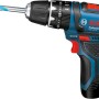 Bosch Professional Akku-Schlagbohrschrauber GSB 12V-15 C Solo mit blauem Bohrer.