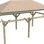 Karibu Pavillon Varberg 2 Set mit grünen Schindeln, Holzkonstruktion.