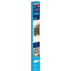 Verpackung des tesa® Insect Stop Aluminium Rahmen Fliegengitter Fenster, Farbe Weiß.