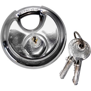 Las Schloss 70 mm mit 2 Schlüsseln für Autoanhänger, silberfarben.