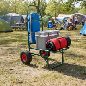Relaxdays Transportwagen Stahl Grün Klappbar 102 cm x 50 cm x 37 cm 80 kg