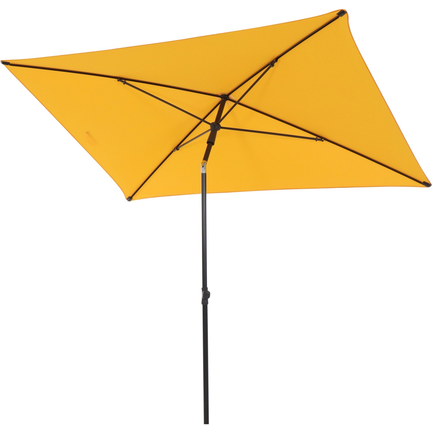 Gelber Siena Garden Marktschirm, 210x140 cm, mit Knickfunktion für flexible Schattenausrichtung.