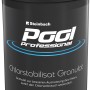 Schwarze Dose Pool Professional Chlorstabilisat Granulat 1 kg zur Pool Desinfektion.