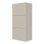 Selsey Schuhschrank Veldio, hängend, greige, 50 cm breit, mit drei geriffelten Fronten, matt.