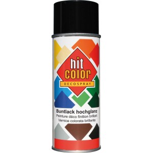 Hitcolor Sprühlack Tiefschwarz hochglänzend 400 ml