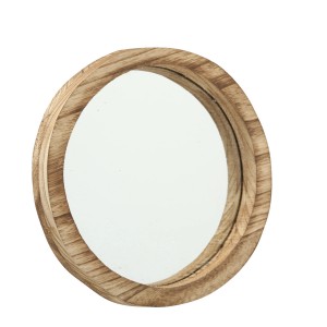 Runder Boltze Home Spiegel Jones, Ø 25 cm, Naturholzrahmen, Wanddekoration.