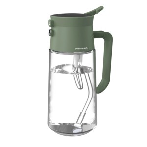 Fiskars Gießkanne aus Glas, 0,5 l, Grün, mit Sprühfunktion für Zimmerpflanzen.