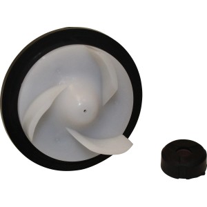 Ersatzrotor für Oase AquaMax Eco Classic 5500 Teichpumpe, weiß mit schwarzem Rand.