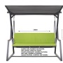 Setgarden Kissen für Hollywoodschaukel, 120x50 cm, Lemon. Sitzkissen für 2-Sitzer Gartenschaukel.