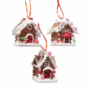 Mehrfarbige Gingerbread-Anhänger (3-fach sortiert) als Weihnachtsdekoration, ca. 8,4x9cm.