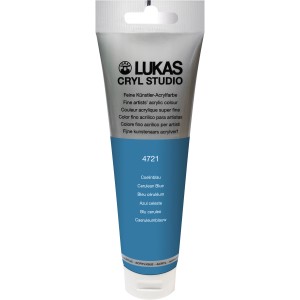 Tube Lukas Cryl Studio Premium Acrylfarbe, 125ml, Coelinblau.