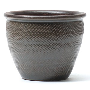 Kirschke Pflanzgefäß Boa, gewaschenes Grau, Ø 37 cm, Terrakottatopf mit Schlangenmuster.