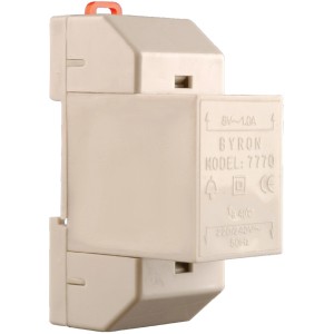 Weißer Byron Trafo für Türklingel, 220-240V Eingangsspannung.