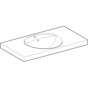 Geberit Waschbecken Preciosa, 100 cm, mit Ablagefläche und KeraTect Beschichtung.