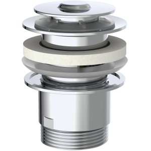 Kirchhoff Pop Up Ablaufgarnitur für Waschbecken, 63x80mm, Chrom. Siphon mit Überlauf.