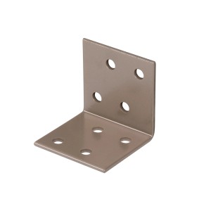 Alberts Duravis Winkelverbinder, perlbeige, 40x40x40 mm, Stahl mit Löchern für Schrauben.