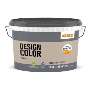 Eimer OBI Design Color „Trüffel“, matte Innenfarbe, 2,5 l. Bunte Wandfarbe für strapazierfähige Wände.