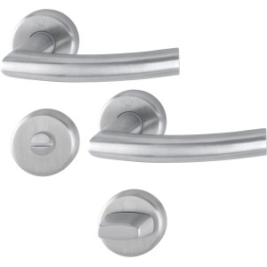 Hoppe Rosetten Garnitur Narvik Edelstahl Matt WC für Bad/WC-Türen.