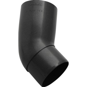 Marley Rohrbogen 45° DN 75 in Anthrazit-Metallic für Kunststoff-Dachrinnen.