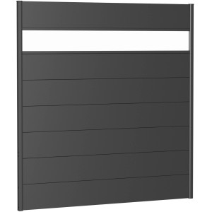 Biohort Wandpaneel Sichtschutz, dunkelgrau-metallic mit Acrylglas, 180x180 cm.