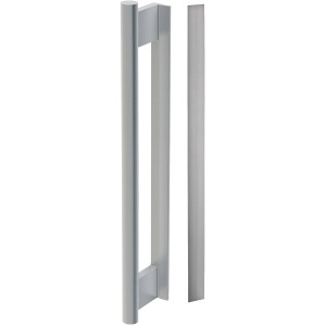 Novadoors Griffstange mit Griffleiste Nova 49016, Edelstahloptik für Glastüren.
