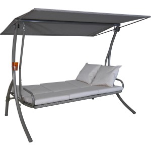 Angerer Hollywoodschaukel Elegance Sun Beige mit Liegefunktion und Sonnendach.