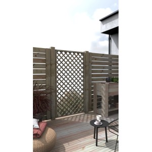 Druckimprägniertes Rankgitter Hamburg aus Nadelholz, 100x180 cm, als dekorative Rankhilfe.