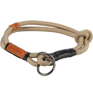 Trixie Zug-Stopp-Halsband Be Nordic, sand-schwarz, 45cm, Tau-Hundehalsband mit Zugbegrenzung.