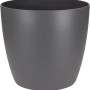 Anthrazitfarbener, runder Elho Blumentopf Brussels Mini, Ø 7 cm.