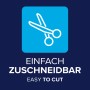 Symbol: Zuschneidbares tesa Fliegengitter für Fenster, einfache Anpassung.