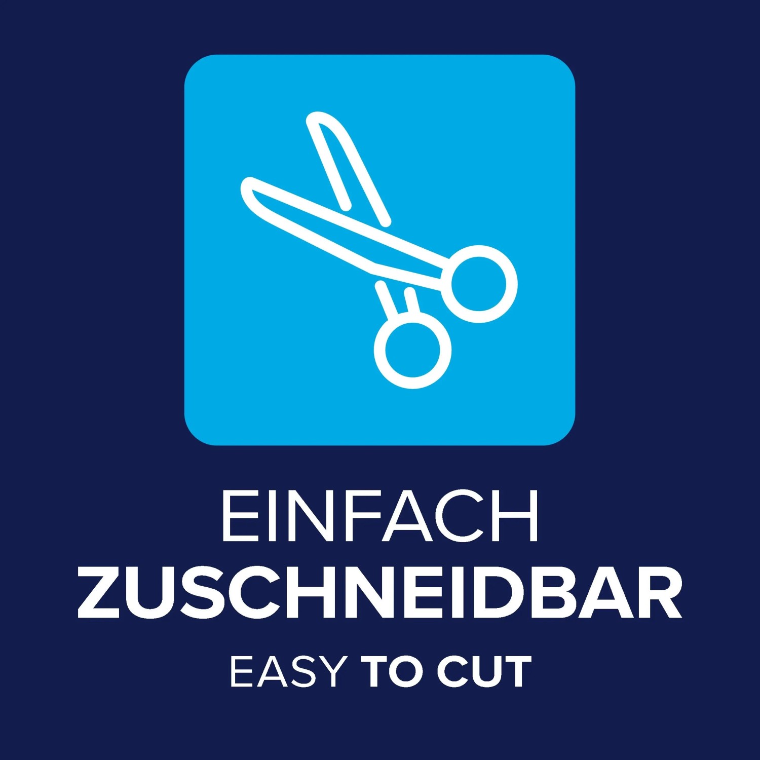 Symbol: Zuschneidbares tesa Fliegengitter für Fenster, einfache Anpassung.