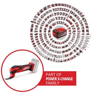 Einhell Akku-Multifunktionswerkzeug Varrito Solo mit Zubehör. Kabelloses Multitool für Sägen, Schleifen und Schaben.