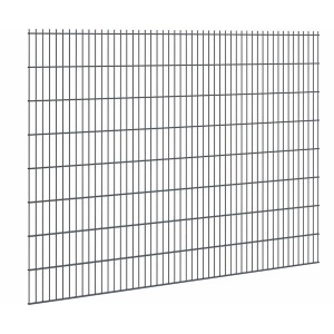 Anthrazitfarbener Doppelstabmattenzaun 8/6/8, 163 x 251 cm, für den Garten.