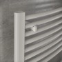 Detailansicht: Weißer Ximax Badheizkörper Top, geschwungenes Design.