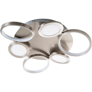 Näve LED-Deckenleuchte Stelari, 56 cm, mit goldenen Ringen und warmweißem Licht für Wohnräume.